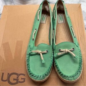 UGG Women's Fresh Green Moccasins boat shoes flats.